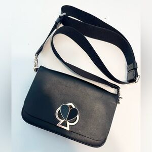 Kate Spade Black Crossbody Bag with Silver Accent